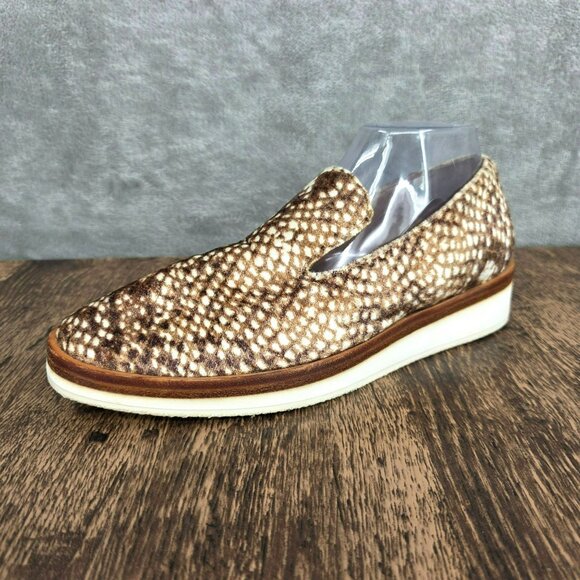 Free People Shoes - Free People Snake Eye Velvet Loafers 40 9.5 Brown Cream Slip On Comfort Casual